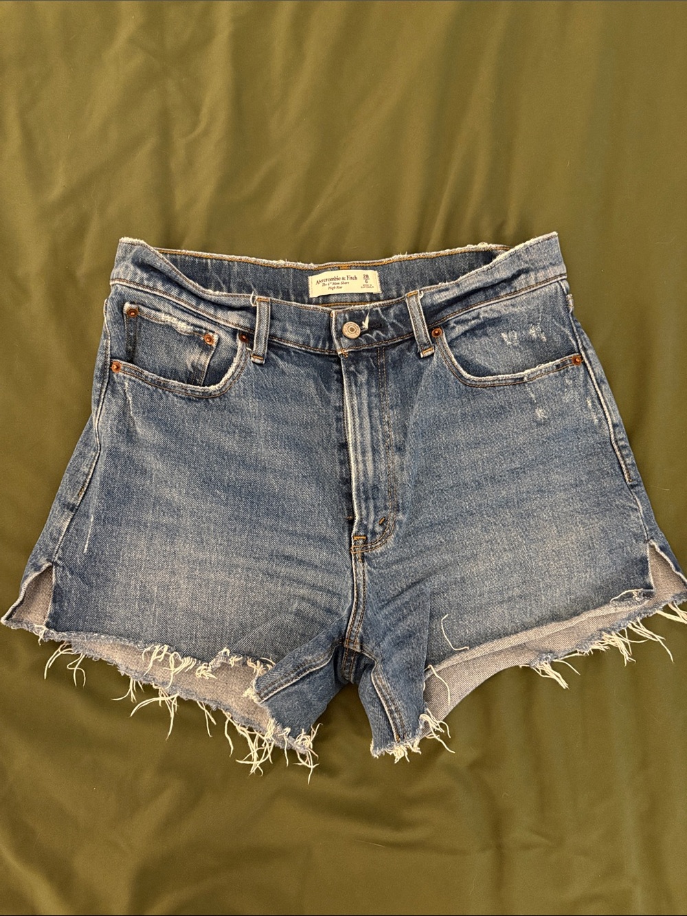 Abercrombie & Fitch Distressed Denim Jean Shorts - Blue